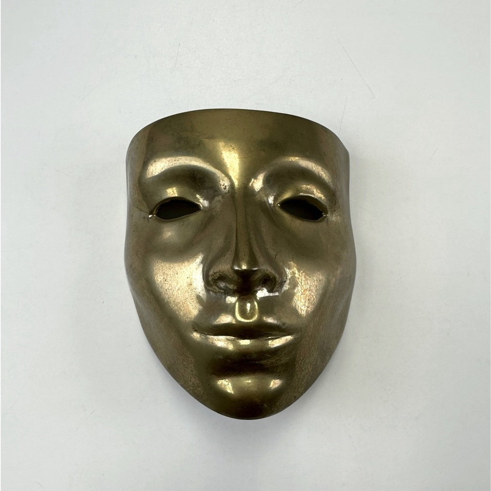 Mardi Gras Carnivale Decorative Collectors Solid Brass Mask Mid-Century